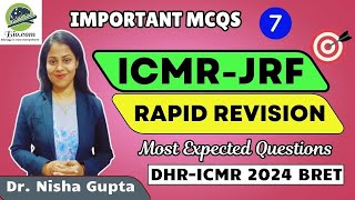 ICMR Revision Series Part7  Expected Questions for ICMR  Biodotcom  Dr Nisha Gupta  icmr jrf [upl. by Orelia]