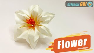 How to Make an Origami Flower  Paper Gardenia Flower Easy Tutorial origami [upl. by Alvita15]