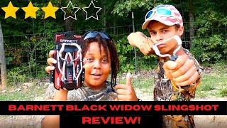 BARNETT BLACK WIDOW SLINGSHOT REVIEW  Learning the Wild Life [upl. by Aicilec454]