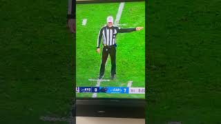 Shawn Hochuli says false start penalty in German [upl. by Yelsehc]