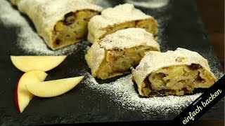 Apfelstrudel mit Strudelteig selber machen [upl. by Annovoj265]