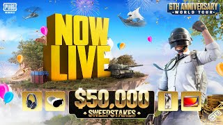 PUBG MOBILE 6th Anniversary World Tour — 50000 Sweepstakes [upl. by Llien]