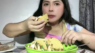 Beef Tacos 🌮 asmreating mukbang [upl. by Aivitnahs164]