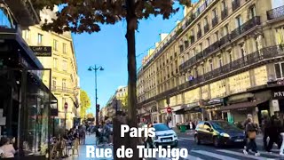 Paris city walks Rue de Turbigo Paris France 4K [upl. by Collette586]