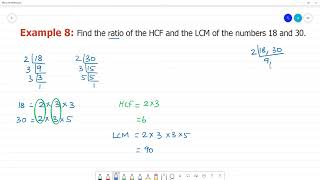 6 TN Maths Term II 1 Numbers Example 8 Find the ratio of the HCF and the LCM of the number [upl. by Silrak]