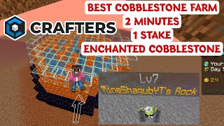 Cobblestone Farm CraftersMC SkyBlock  2 Minutes 1 Stake Enchanted Cobblestone tutorial [upl. by Manlove944]