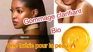 COMMENT FAIRE UN GOMMAGE CLARIFIANT TEINT MARRON CLAIR LUMINEUX UNIFORME SANS TÂCHES SANS BOUTONS [upl. by Faunie428]