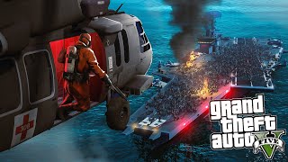 EXTERMINATING ZOMBIE INFESTED AIRCRAFT CARRIER in GTA 5 RP [upl. by Smailliw]