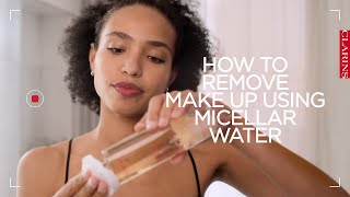 How to remove make up using micellar water  Clarins [upl. by Hyland]