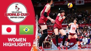 JAPAN vs BRAZIL  Highlights  Womens Volleyball World Cup 2019 [upl. by Ellsworth214]