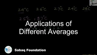 Applications of Different Averages Statistics Lecture  Sabaqpk [upl. by Ratib]