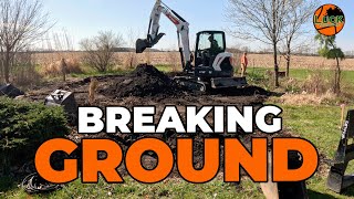 Breaking Ground on NATURAL Recreational Swim Pond  Part 1 [upl. by Teece]