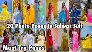 20 Photo Poses For Girls In Salwar Suit  Stylish Suit Photo Pose For Girls  Santoshi Megharaj [upl. by Greenfield341]