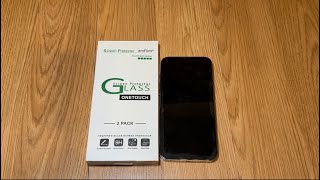 Install of the amFilm OneTouch Glass Screen Protector  iPhone 13 Pro Max [upl. by Morvin948]