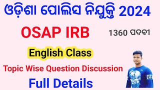 Class 1 OSAP IRB English Class Topic Wise question Discussion FM Manoj [upl. by Randall424]