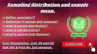 sampling distribution amp sample mean in urdu Bsn 6th PostRn 2nd Unit5part2 biostatistics [upl. by Myrta317]