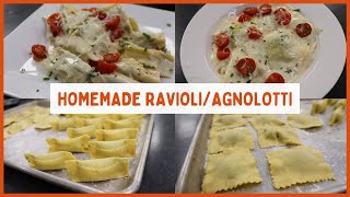 ​​Making ravioli is EASY  Homemade RavioliAgnolotti in Garlic Cream Sauce Demonstration [upl. by Namref]