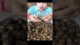 Snail fried delicious foods mukbang eatingshow food shorts [upl. by Rekyr614]