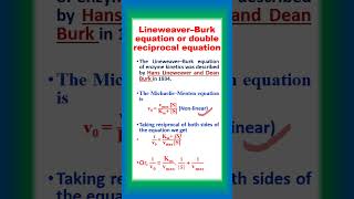 Lineweaver–Burk plot or Double Reciprocal Plot  Enzyme Kinetics shorts [upl. by Merras]