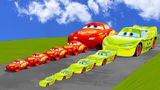 TRANSPORTING PIXAR CARS amp FRUITS WITH COLORED amp JOHN DEERE vs CLAAS vs TRACTORS  BeamNGdrive 962 [upl. by Feenah313]