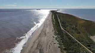 SPURN POINT  DJI Mini 4 Pro Drone  Birds Eye view of the breach up to the point [upl. by Mair]