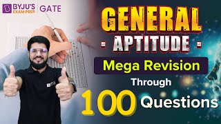 General Aptitude Mega Revision  Through Important 100 Questions  BYJUS GATE [upl. by Euqirat]