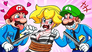 Peachs Turn Into A Beautiful Sheriff  Peach Love Story  The Super Mario Bros Animation [upl. by Eldredge65]