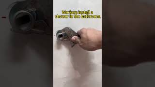 Workers install a shower in the bathroom [upl. by Other]