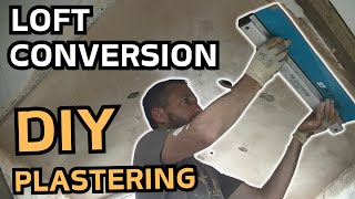 Loft conversion Part 44 DIY PLASTERING A WHOLE LOFT How to plaster a loft conversion [upl. by Nihsfa]