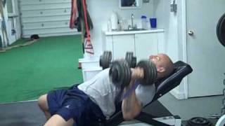 Band Resisted Dumbell Incline Bench  wwwHocevarPerformancecom [upl. by Duma217]