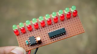 Invert LED chaser using CD4017 and NE555 IC [upl. by Zelazny]