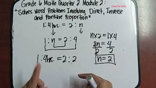 Solving Word Problems Involving Direct Inverse and Partitive ProportionMath 6 Q2 M2 maths [upl. by Ehgit]