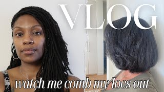 I combed my locs out  VLOG [upl. by Yrek]