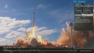 Falcon Heavy launch but with countdown by Jeff Tracy and Thunderbirds music [upl. by Ahsiri]