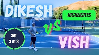 Ultimate Tennis Singles 45 League match Highlights  Dikesh vs Vish  Sets 3 of 3 tennis [upl. by Kcirted]