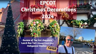 🎄 EPCOT Christmas 2024 MustSee Holiday Decorations amp Hot Chocolate Lunch Box Tart Review ☕✨ [upl. by Xad363]