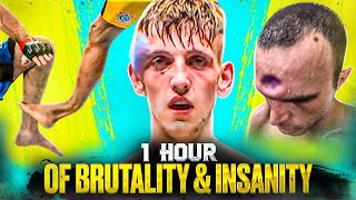 1 Hour Of BRUTAL MMA  Knockouts amp Crazy Moments [upl. by Lirret]