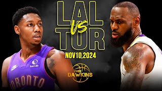 Los Angeles Lakers vs Toronto Raptors Full Game Highlights  Nov 10 2024  FreeDawkins [upl. by Kirbie]