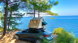 PEACEFUL CAMPING BY THE SEA  CAMPING AT THE HIDDEN BEACH ⛺️ [upl. by Lipps]