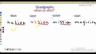 Decoding quadgraph tion sion ssion cian [upl. by Llehcear]