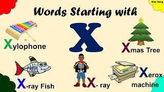 Words That Start With Letter X  Words Begin with X  Phonics letter X  Letter X Vocabulary [upl. by Niac]