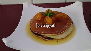 Amerikai palacsinta  Pancake  készítése törpenarancs  Kumquat  sziruppal [upl. by Yenatirb]