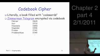 Chapter 2 part 4 Crypto Basics  VENONA codebook cipher Zimmerman telegram [upl. by Eidob]