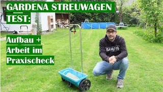 GARDENA STREUWAGEN TEST  Aufbau Erklärung und Praxistest ✅ Ist er perfekt für Dünger und Rasen 💚 [upl. by Darla]