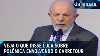 Lula fala sobre a compra de carnes brasileiras pelo Carrefour na França  SBT Brasil 271124 [upl. by Nnaylloh]