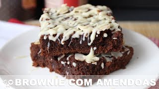 BROWNIE de chocolate meio amargo COM AMÊNDOAS  RECEITAS QUE AMO [upl. by Kwasi28]