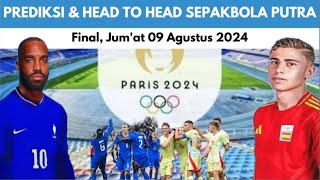 PREDIKSI amp HEAD TO HEAD  PRANCIS VS SPANYOL  FINAL  OLIMPIADE PARIS 2024  LIVE SCTV amp VIDIO [upl. by Attey267]