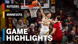 Highlights Rutgers at Minnesota  Big Ten Basketball [upl. by Ahsircal]