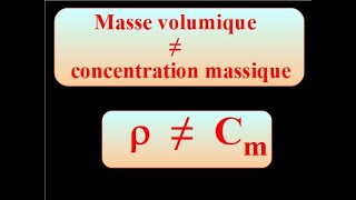 MASSE VOLUMIQUE ≠ CONCENTRATION MASSIQUE [upl. by Inoliel]