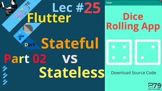 Flutter in Hindi  Difference bw State full and Stateless widgets  Lec  25  Part 02 [upl. by Lekcim]